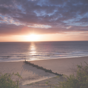 Sunset over a beach