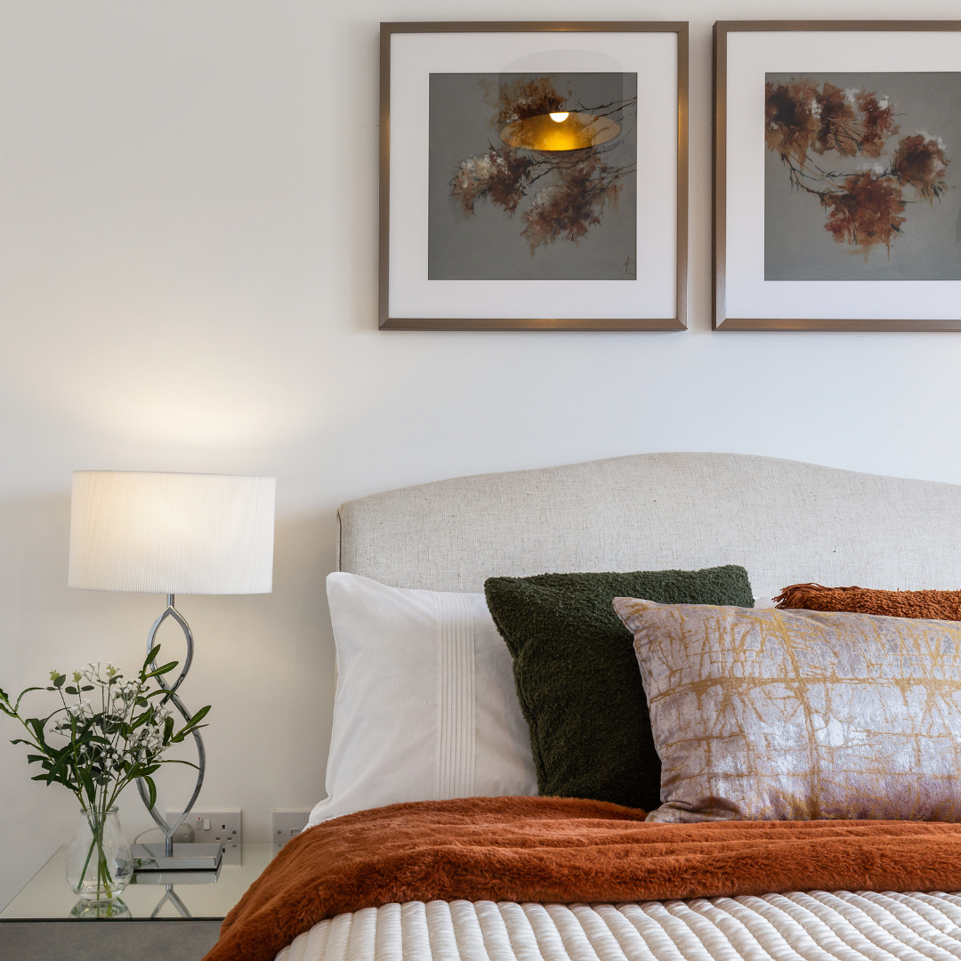 A tidy bedroom space in a new build home