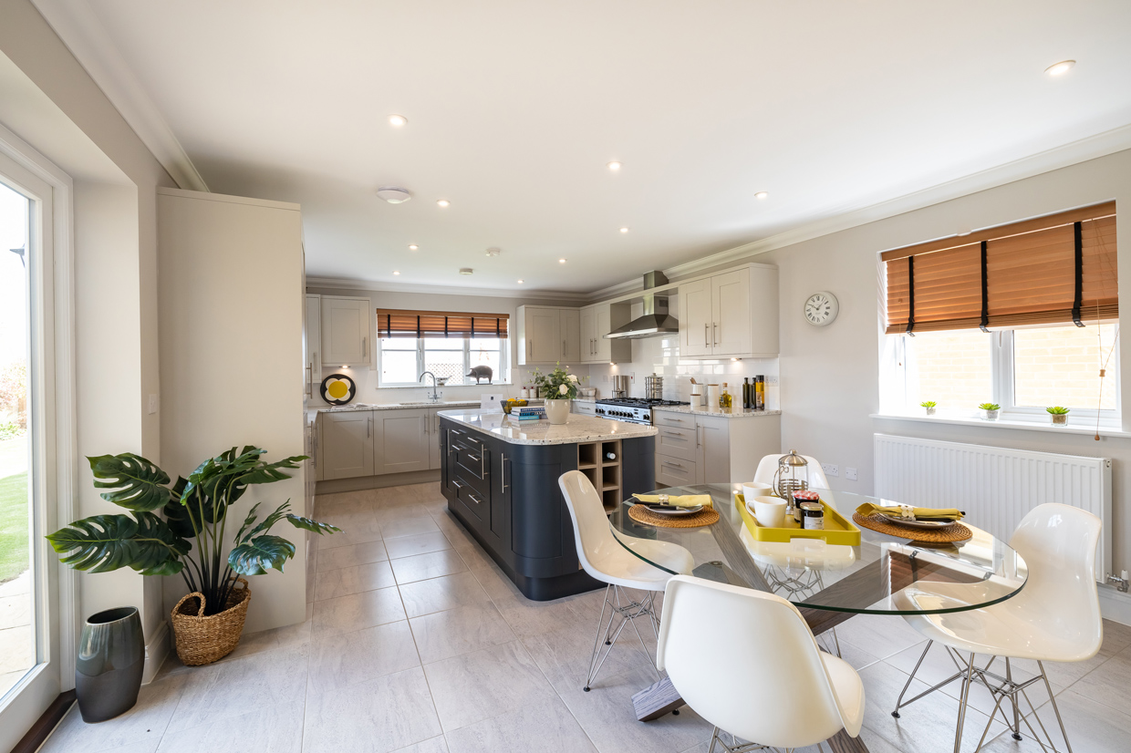 Entertain guests in a contemporary kitchen